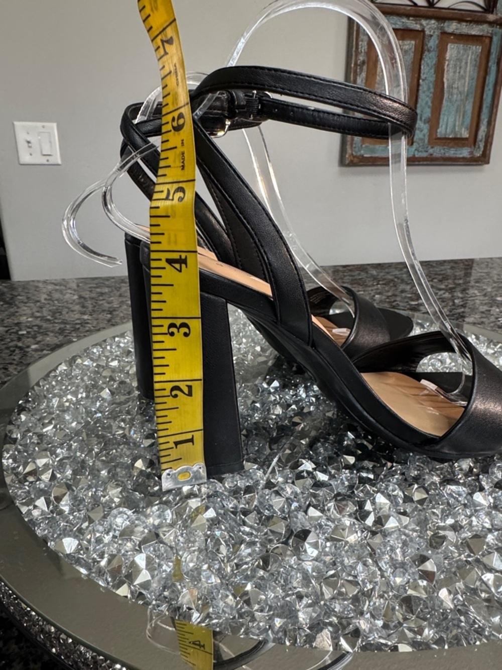 a new day Black Block Heel Strappy Sandals EUC 7 - Picture 12 of 13